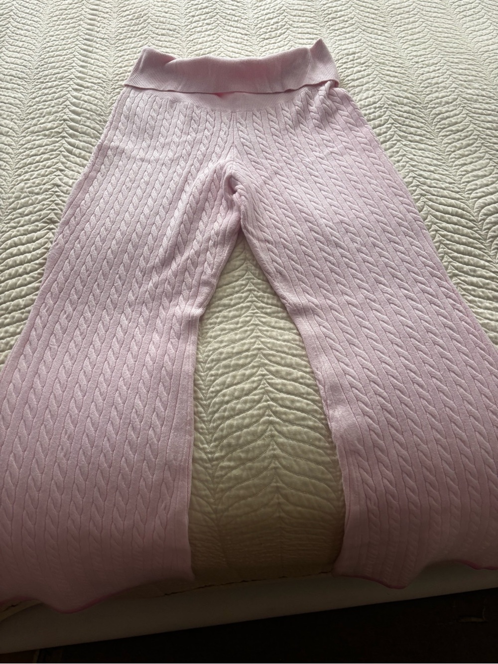 PINK Victoria's Secret Pastel Pink Cable Knit Lounge Pants
